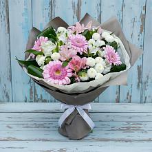 Букет цветов из:  Герберы, Альстромерии и Хризантемы #REPLACE_PRED# Болтино