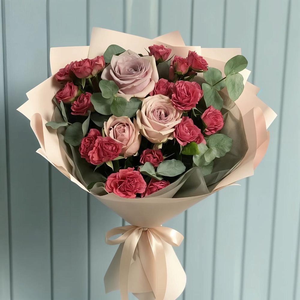 Букет цветов из: Гвоздики и Розы в Болтино