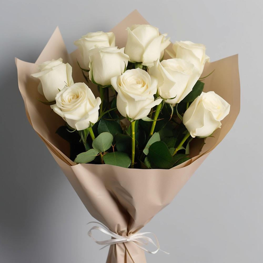 Букет 9 Белых роз Эдлесс Лав в Болтино