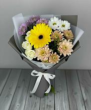 Букет цветов из:  Розы, Герберы и Хризантемы #REPLACE_PRED# Болтино