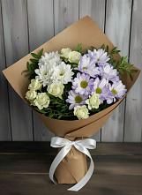 Букет цветов из:  Хризантемы и Розы в Болтино