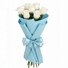 Букет 7 белых роз Проуд в Болтино