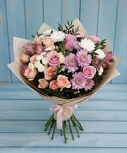 Букет цветов из:  Хризантемы, Розы и Альстромерии #REPLACE_PRED# Болтино