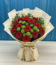 Букет цветов из:  Розы и Хризантемы в Болтино