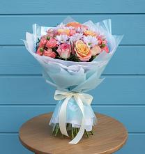 Букет цветов из:  Хризантемы и Розы #REPLACE_PRED# Болтино