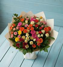 Букет Микс из разноцветных кустовых роз #REPLACE_PRED# Болтино